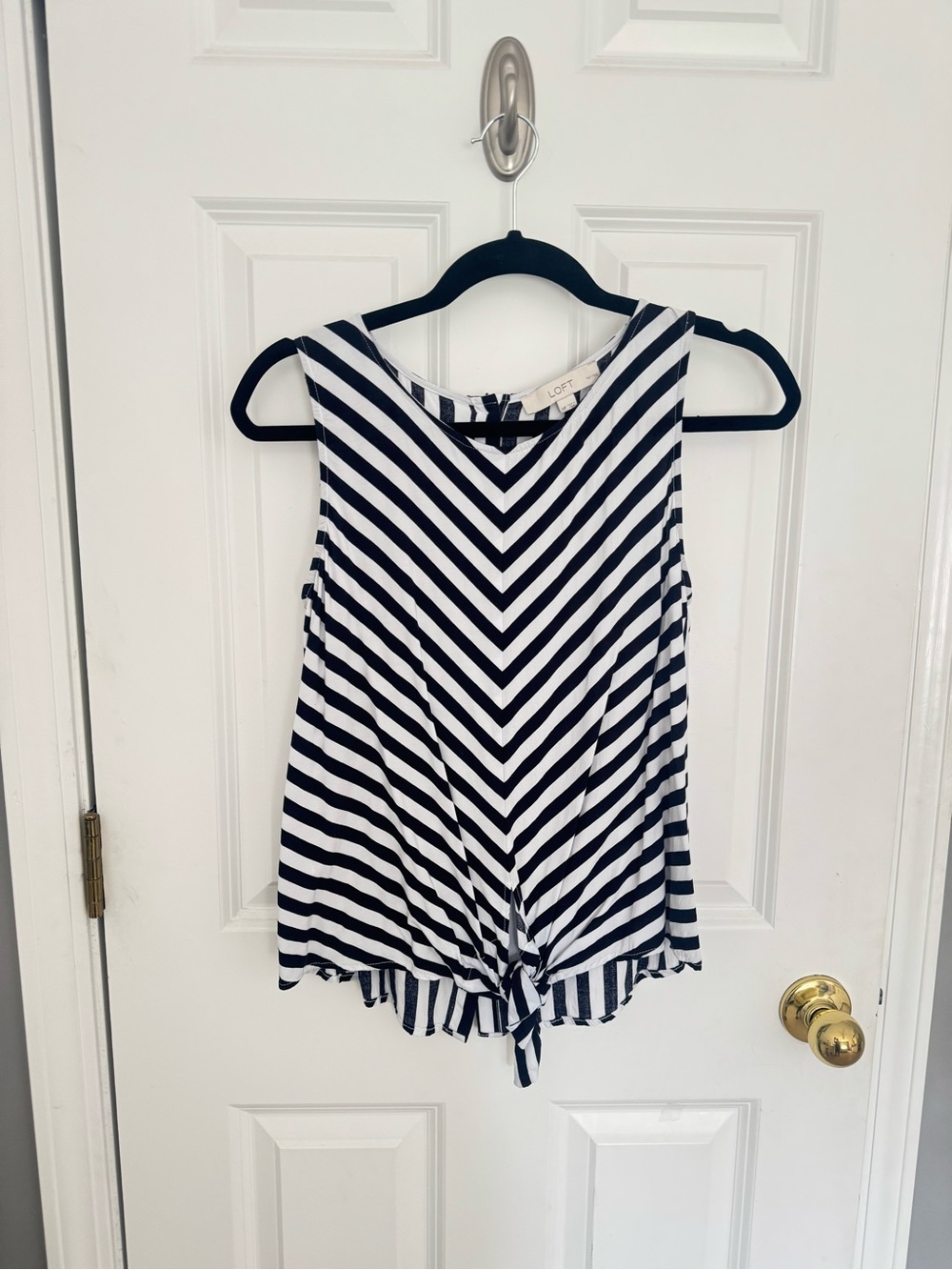 LOFT CHEVRON STRIPED TANK TOP